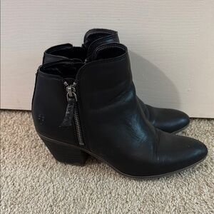 Frye Black Ankle Boots with Western Influence
